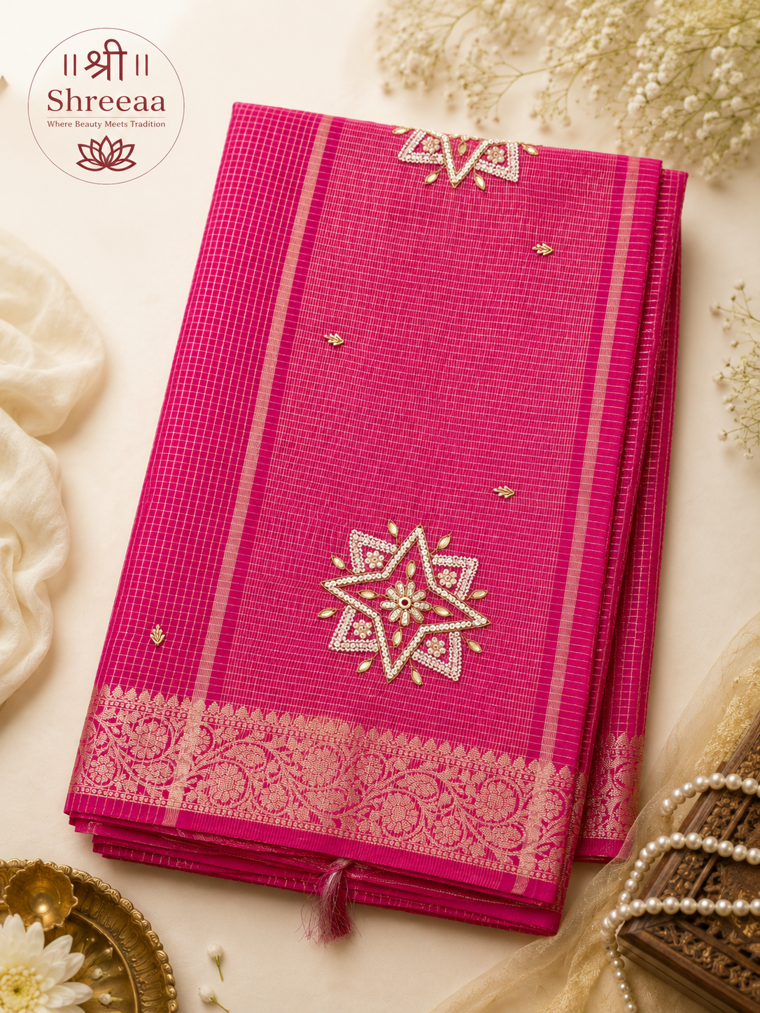 Tissue Supernet Saree || K40 ||