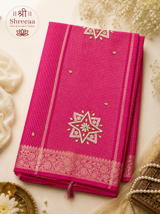 Tissue Supernet Saree || K40 ||