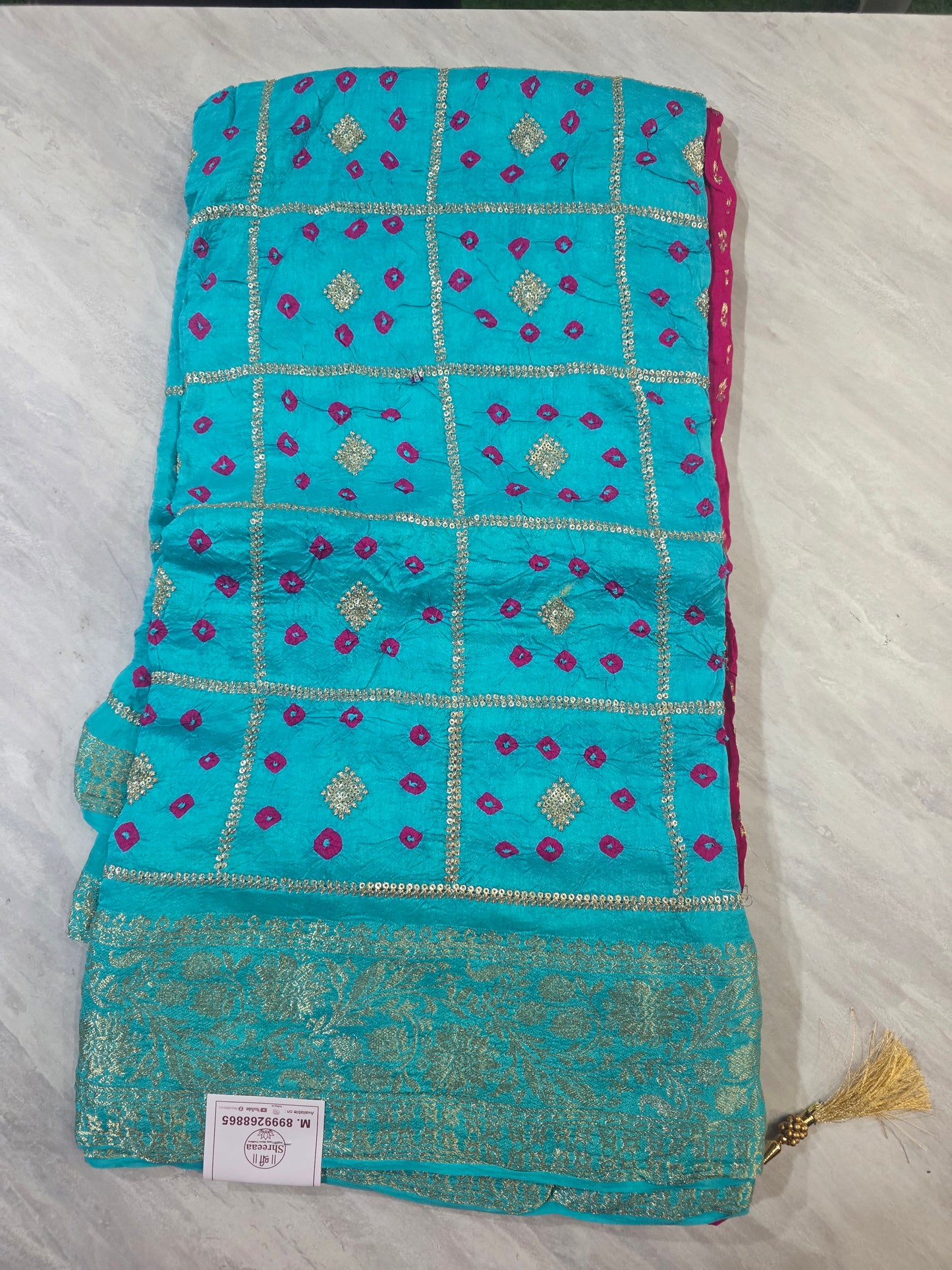 Handbandhej Pure H.o silk saree ||A414||2550