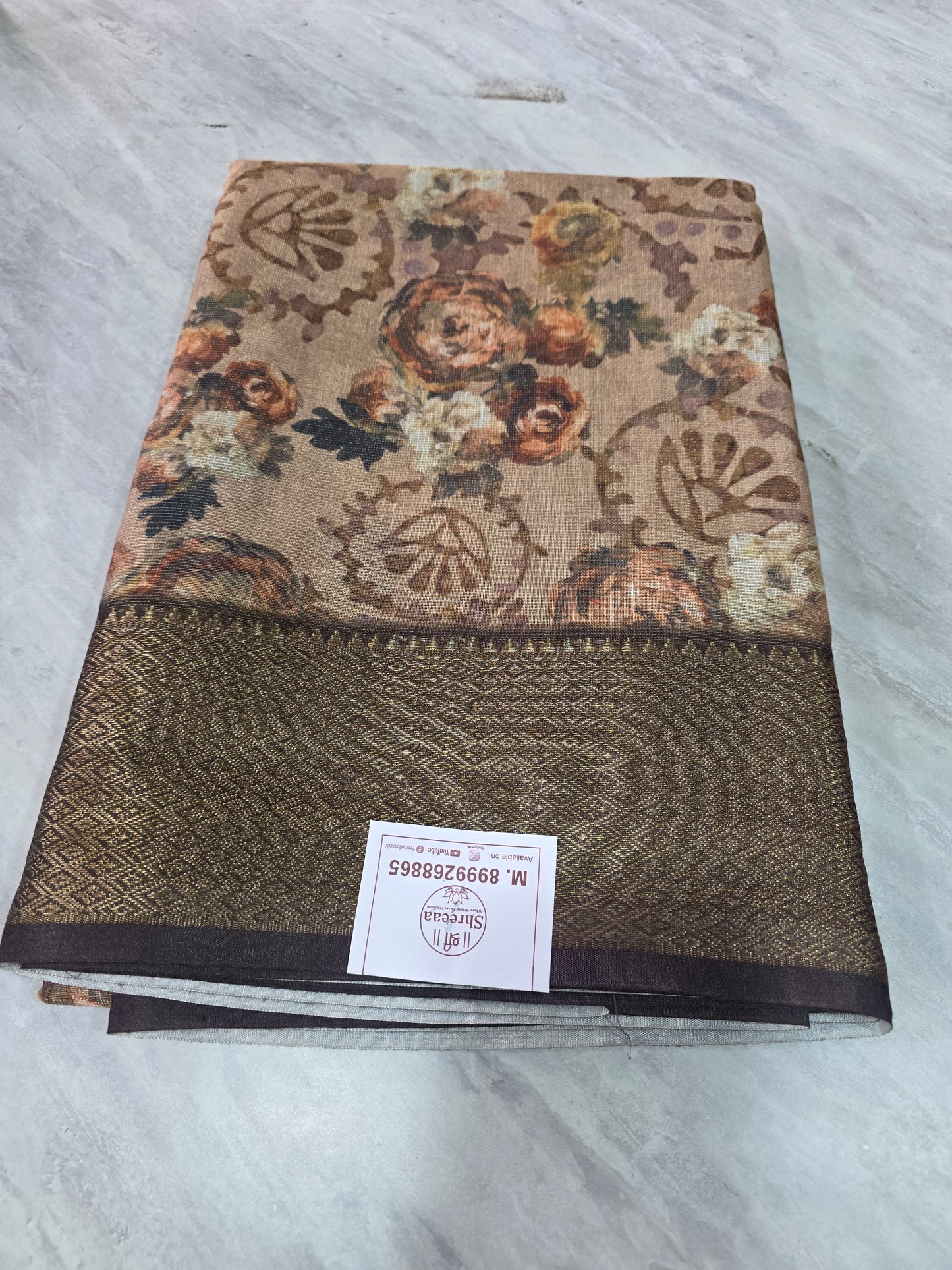 Tissue Linen saree ||A393||720