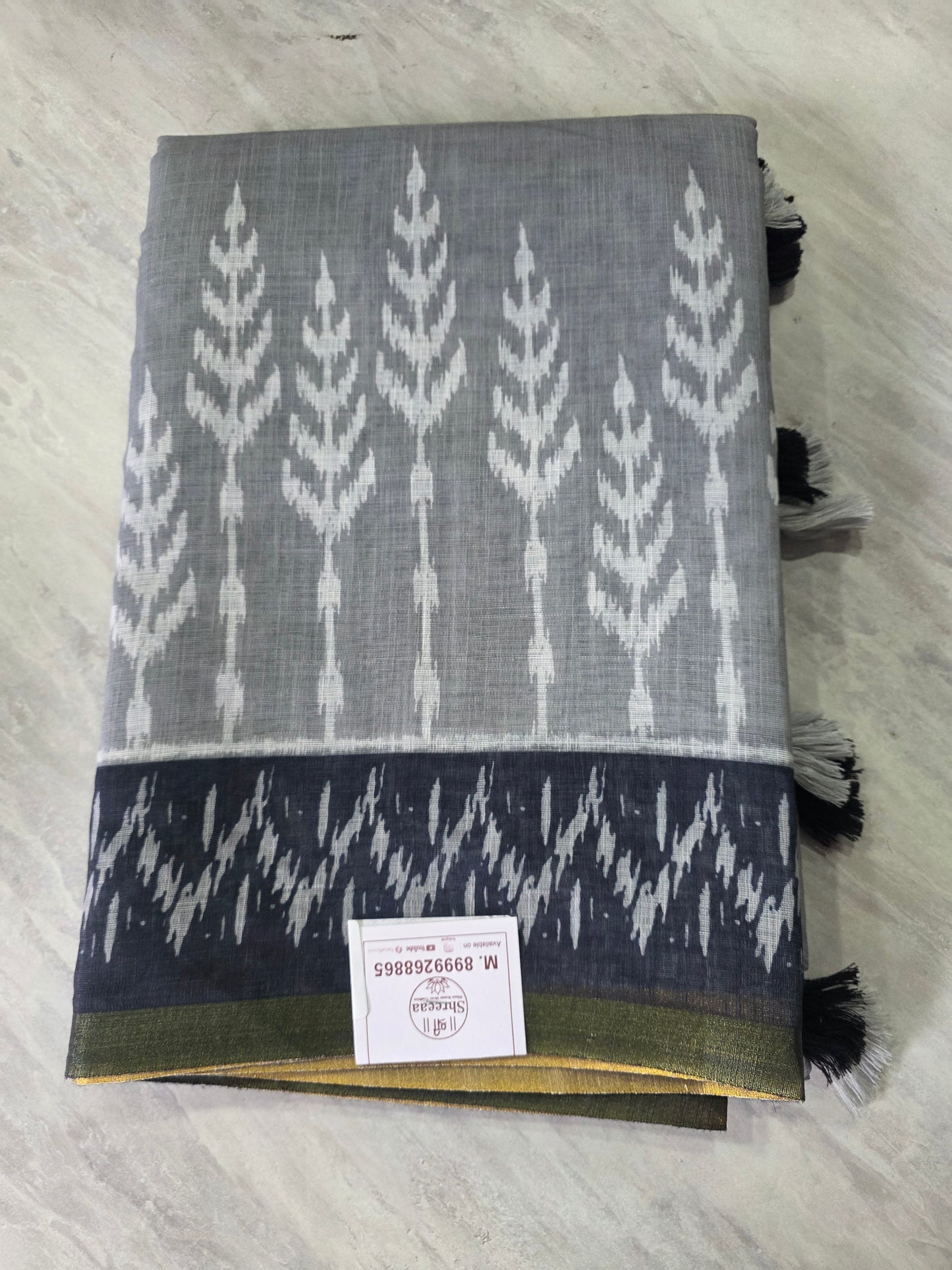 Designer Wear Linen Saree || A386 || 650 ||