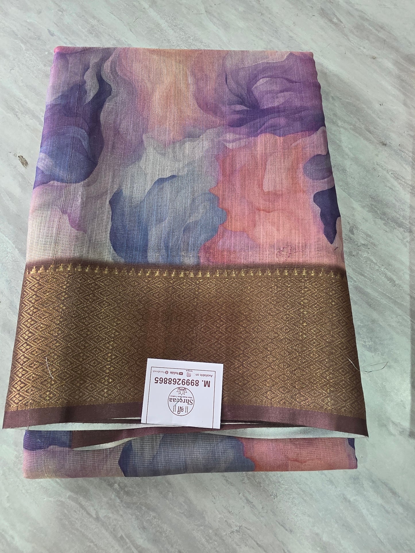 Tissue Linen saree ||A393||720
