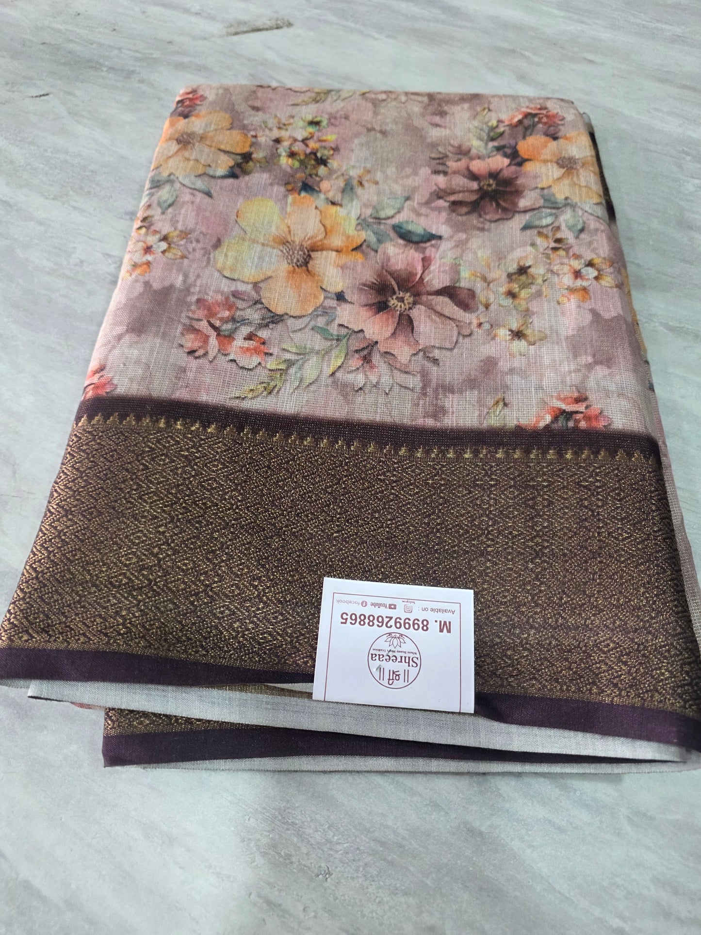 Tissue Linen saree ||A393||720