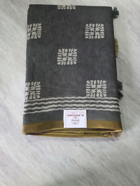 Designer Wear Linen Saree || A386 || 650 ||