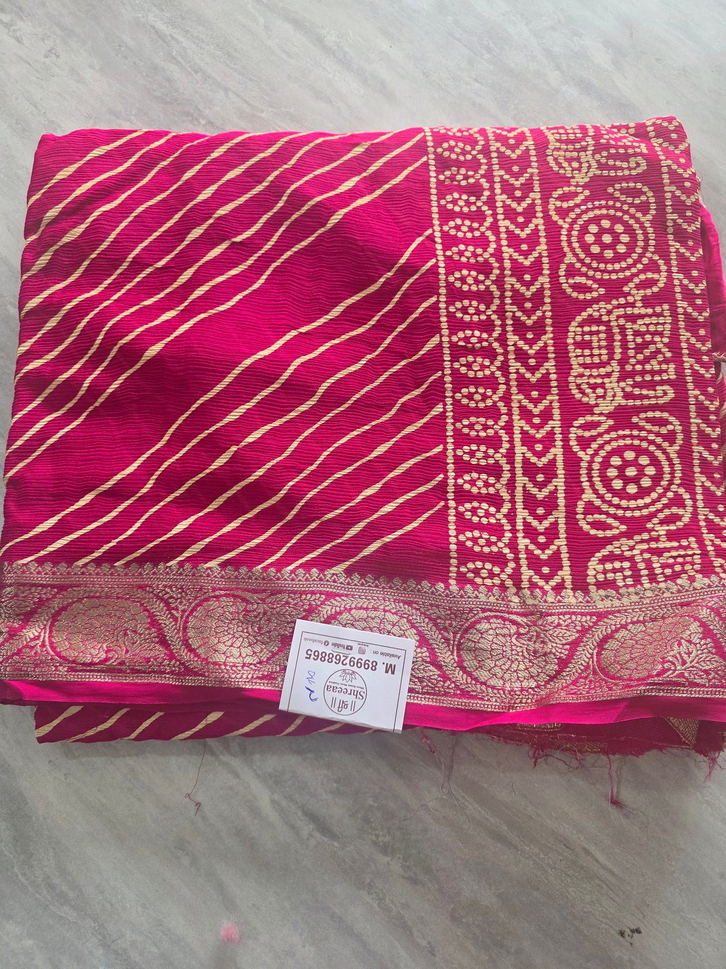 Pure Shiffon Chinnon Lehariya Saree || A338 || 1800