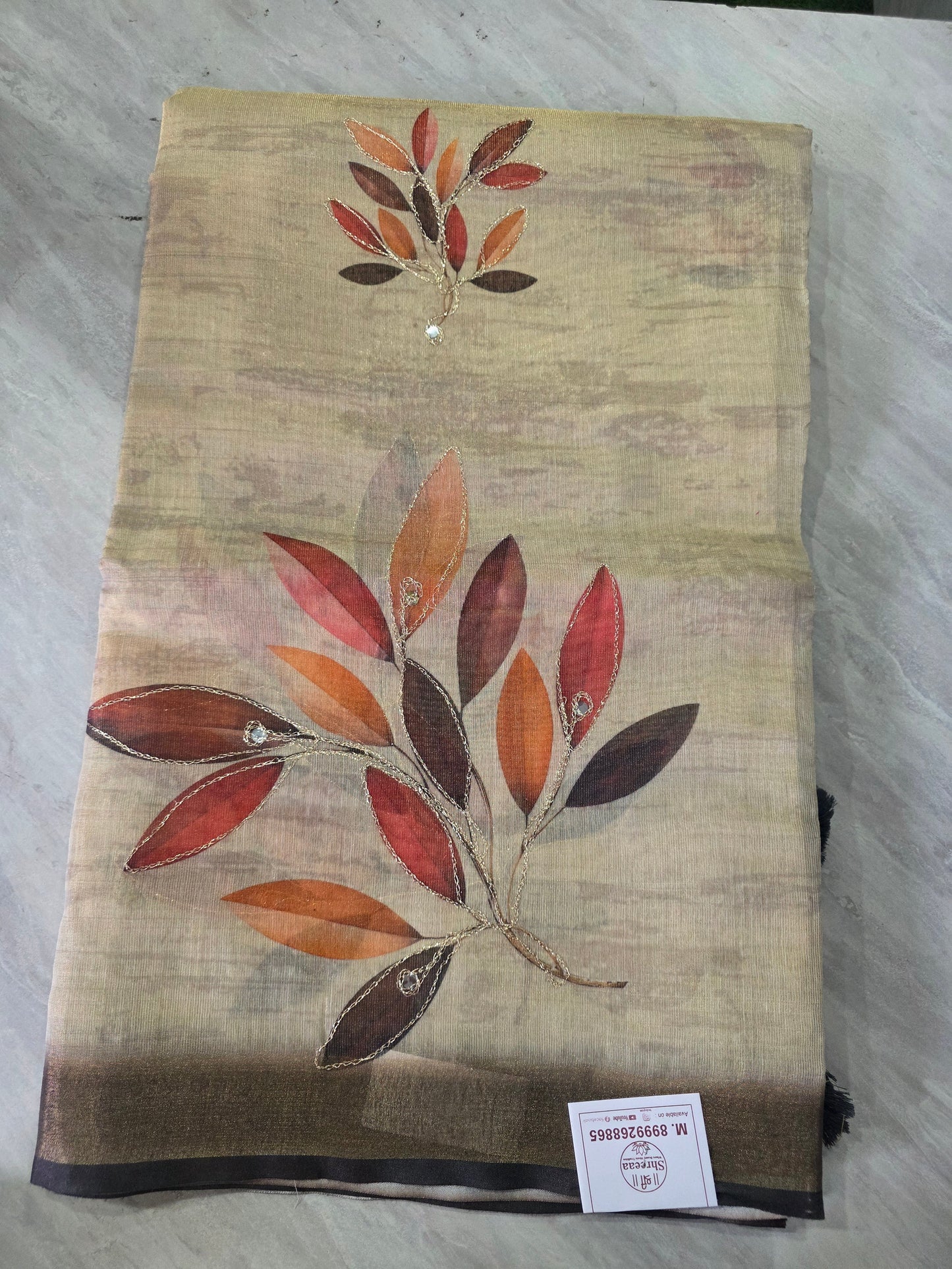 Fancy Dailywear Tissue Linen Saree || A389 || 1150 ||