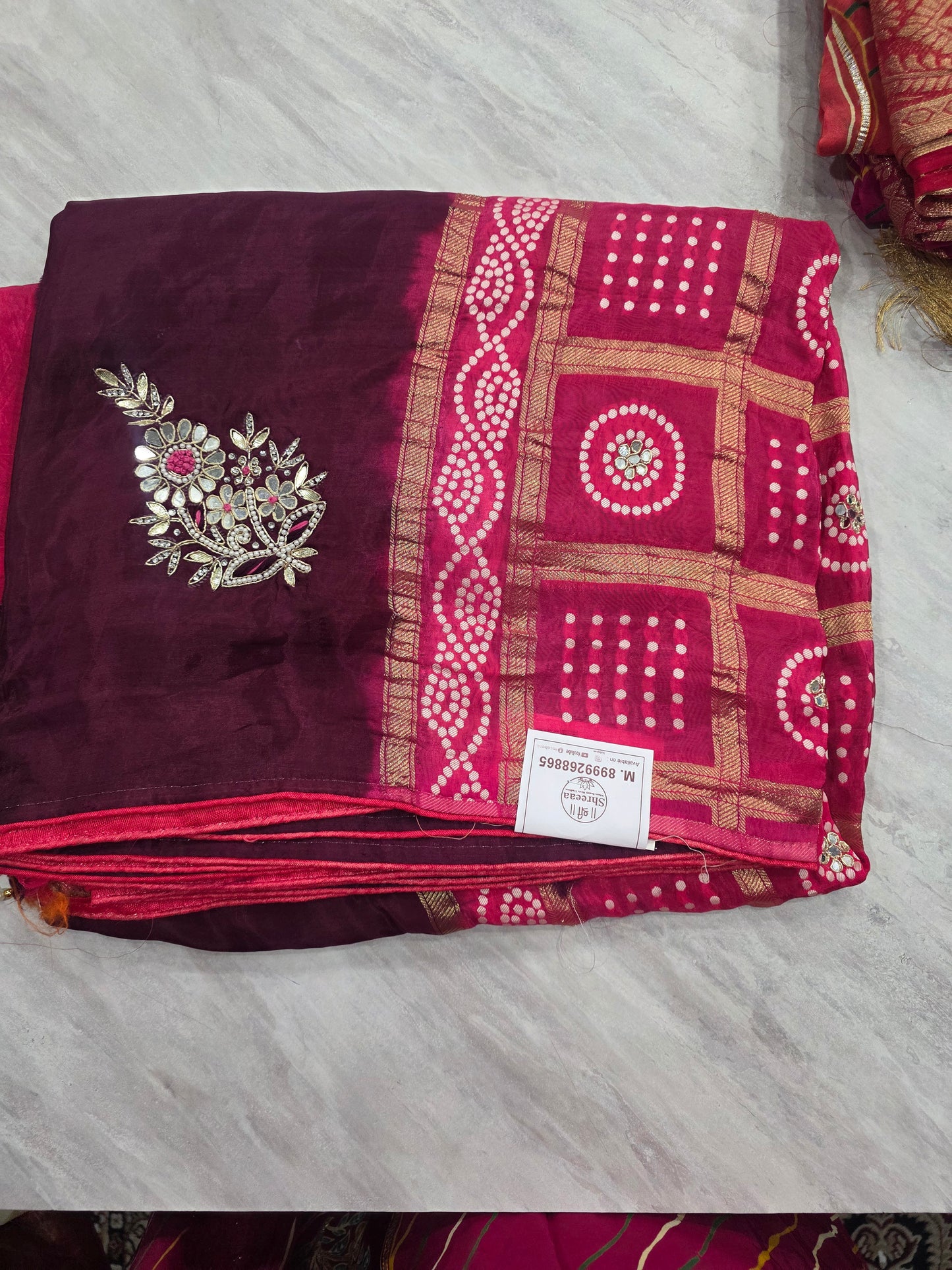 Pure H.O silk Sarees With Handwork ||A417||2500
