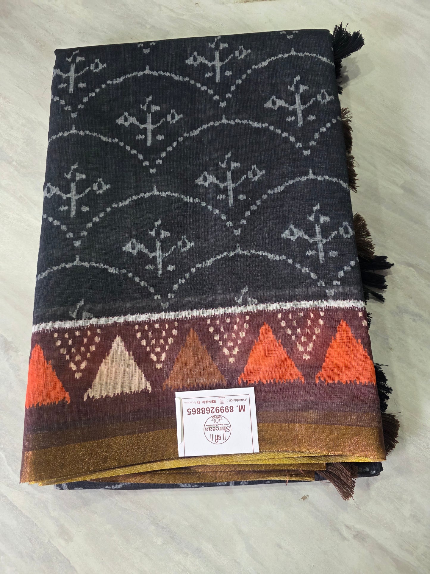 Designer Wear Linen Saree || A386 || 650 ||