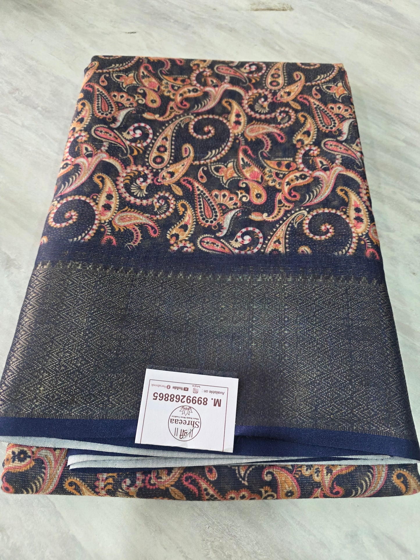 Tissue Linen saree ||A393||720