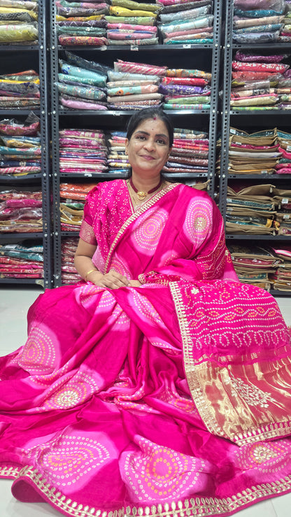 Gajji silk saree with bandhej ||A27||5100