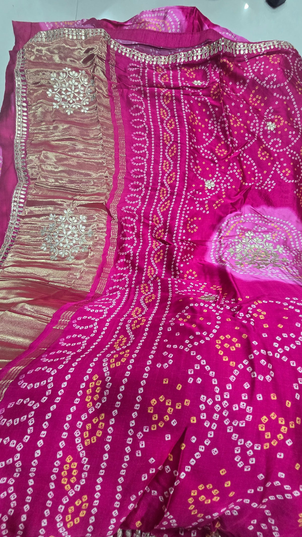 Gajji silk saree with bandhej ||A27||5100