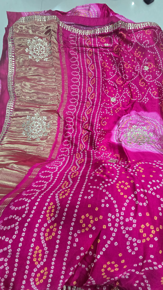 Gajji silk saree with bandhej ||A27||5100