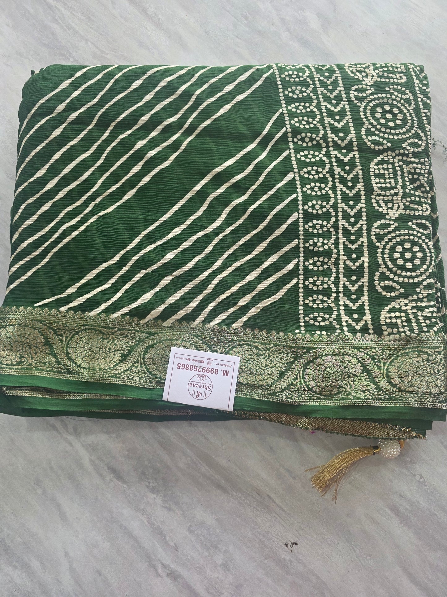 Pure Shiffon Chinnon Lehariya Saree || A338 || 1800