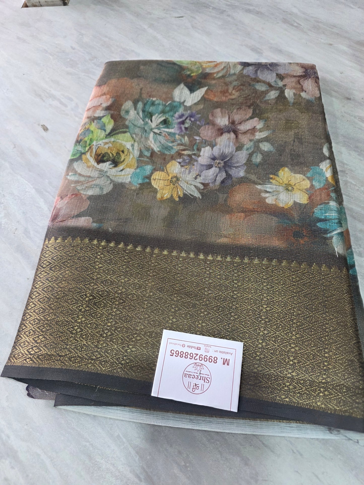 Tissue Linen saree ||A393||720