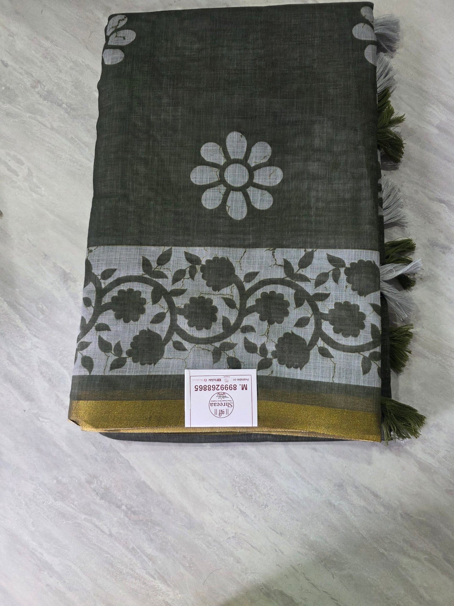 Designer Wear Linen Saree || A386 || 650 ||