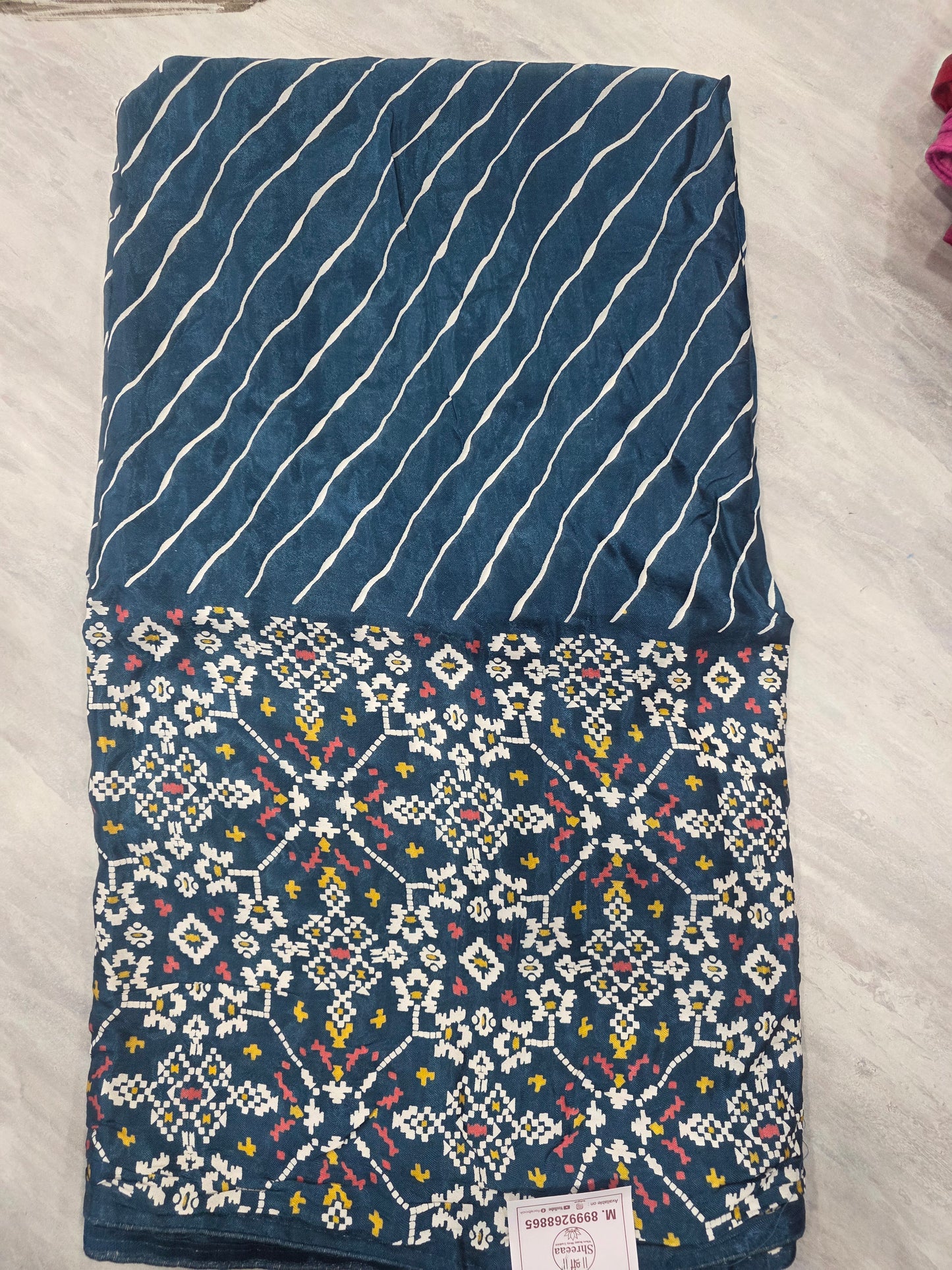 Pure Gajjisilk Saree With Lehariya And Pattola || A391 || 2200