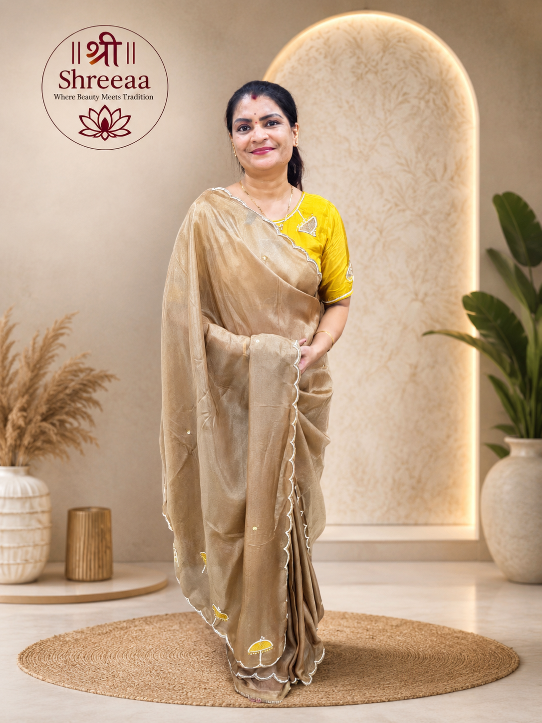 Stitch Blouse Saree || A65 ||