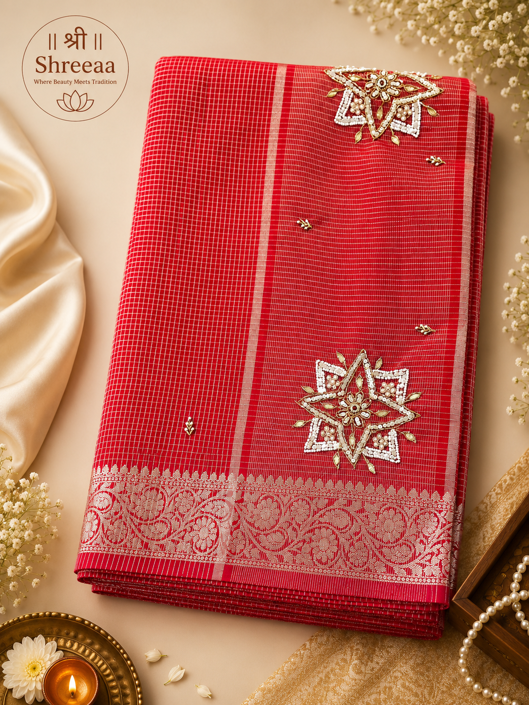 Tissue Supernet Saree || K41 ||