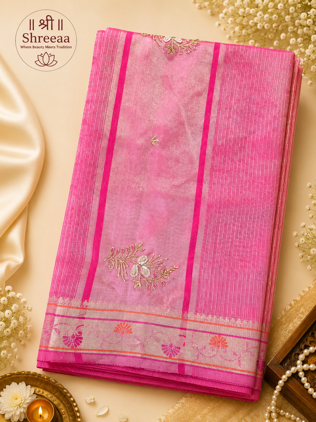 Tissue Supernet Saree || K41 ||