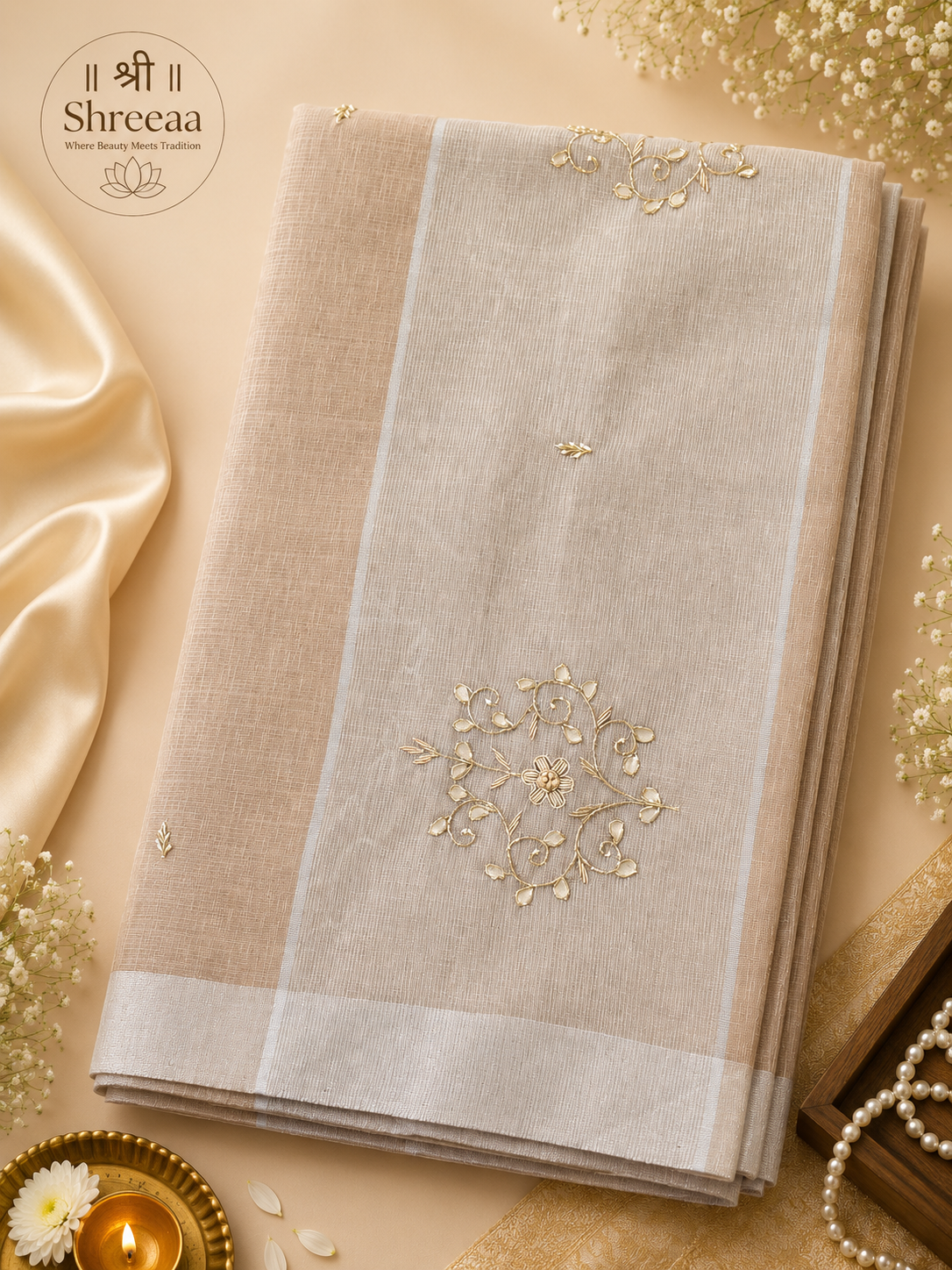 Tissue Supernet Saree || K41 ||