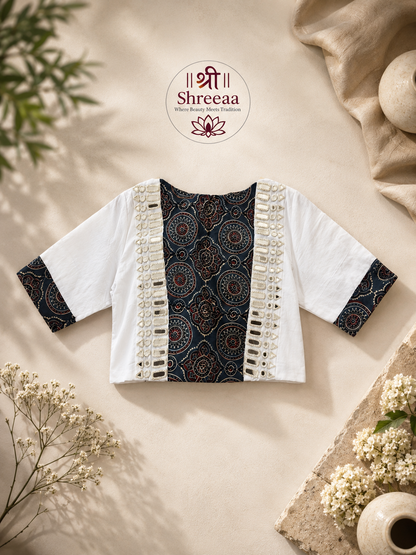 Designer Hand-Stitched Real Mirror Work Blouse || B21 ||