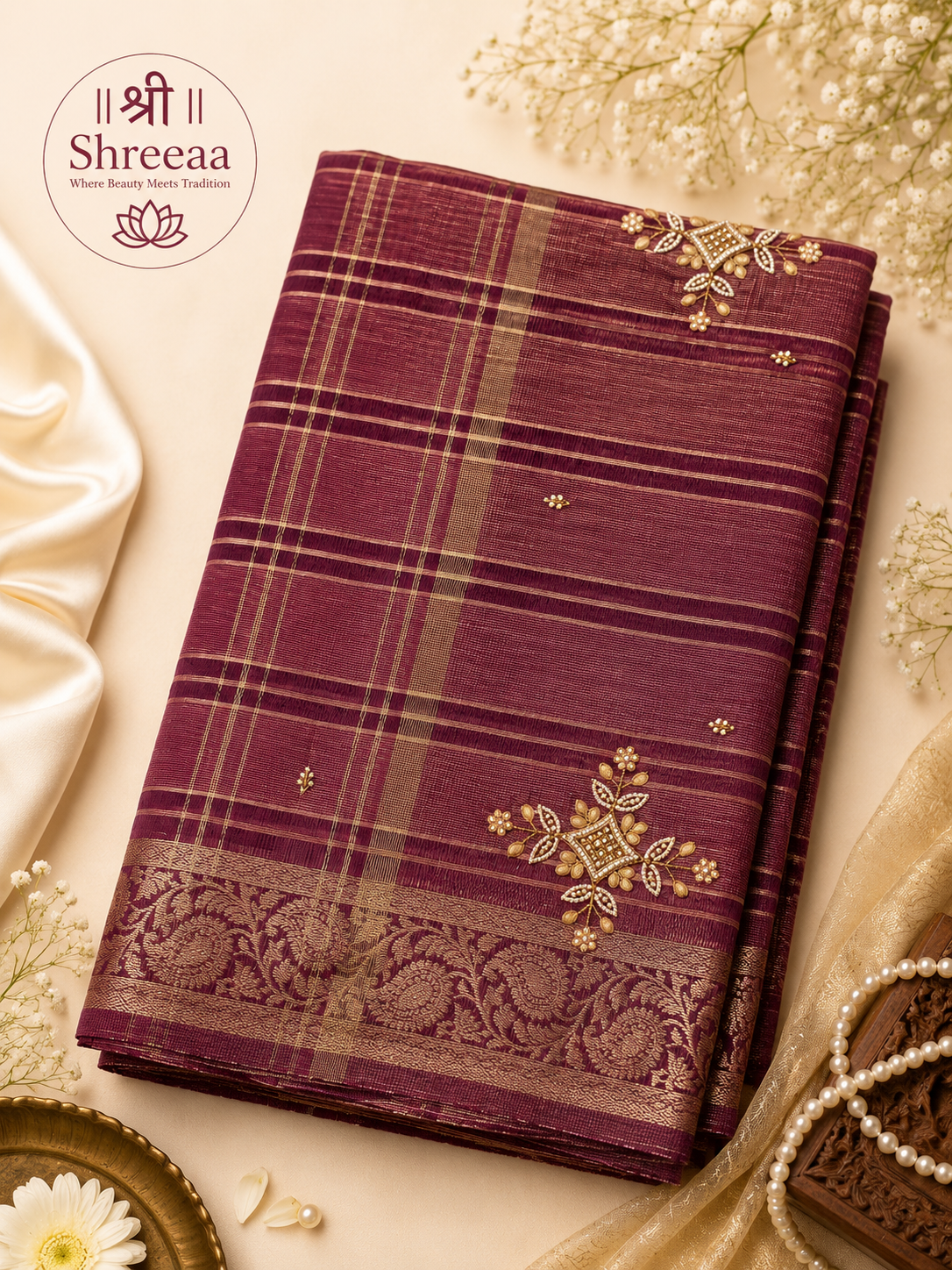 Tissue Supernet Saree || K40 ||